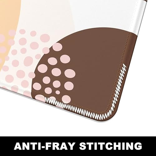 Image of Printed Gaming Mousepad - Premium Stitched Edges, Smooth Surface,Size 11x23 inches, Non-Slip Rubber Base - Ideal for Office & Gaming Setup (Boho Pink Abstract Flower)