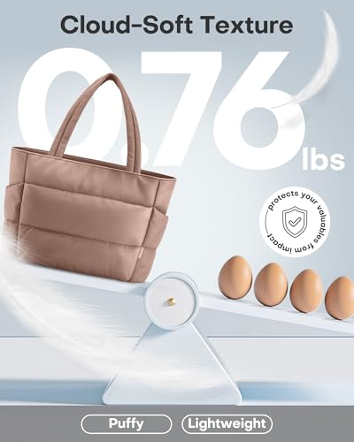 Image of HOTOR Puffer Tote Bag for Women, Multi-Pocket, Zippered