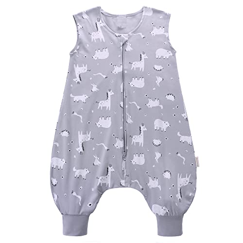 Gigoteuse bébé avec Pieds Toute l'année Gigoteuse bébé Gigoteuses sans Manches Gigoteuse bébé avec Jambes pour Nourrissons Enfants (XL, Girafe Grise) Cover