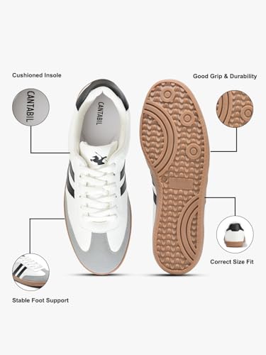 Image of Cantabil Casual Sneaker Shoes for Men l Lightweight & Comfortable with Cushioned Insole PU (Polyurethane) Upper TPR Sole Lace-Up Closure (P MFTW00140)