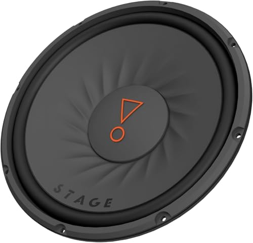 JBL Stage 102 subwoofer auto passivo 10 pollici con 225 W RMS e 900 W Max, sensibilità 89 dB, 4 Ohm, 35–200 Hz, cono in polipropilene con bordo in gomma, bobina ventilata