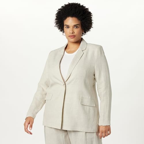 image for The Drop Women's Blake Long Blazer, Natural Linen, S, Small