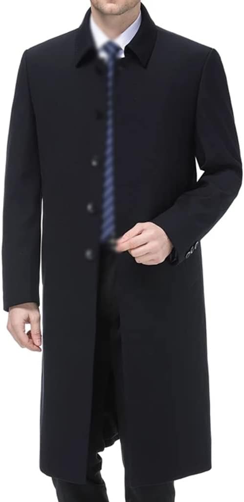 Men's Business Casual Windbreaker Lapel Long Windbreaker