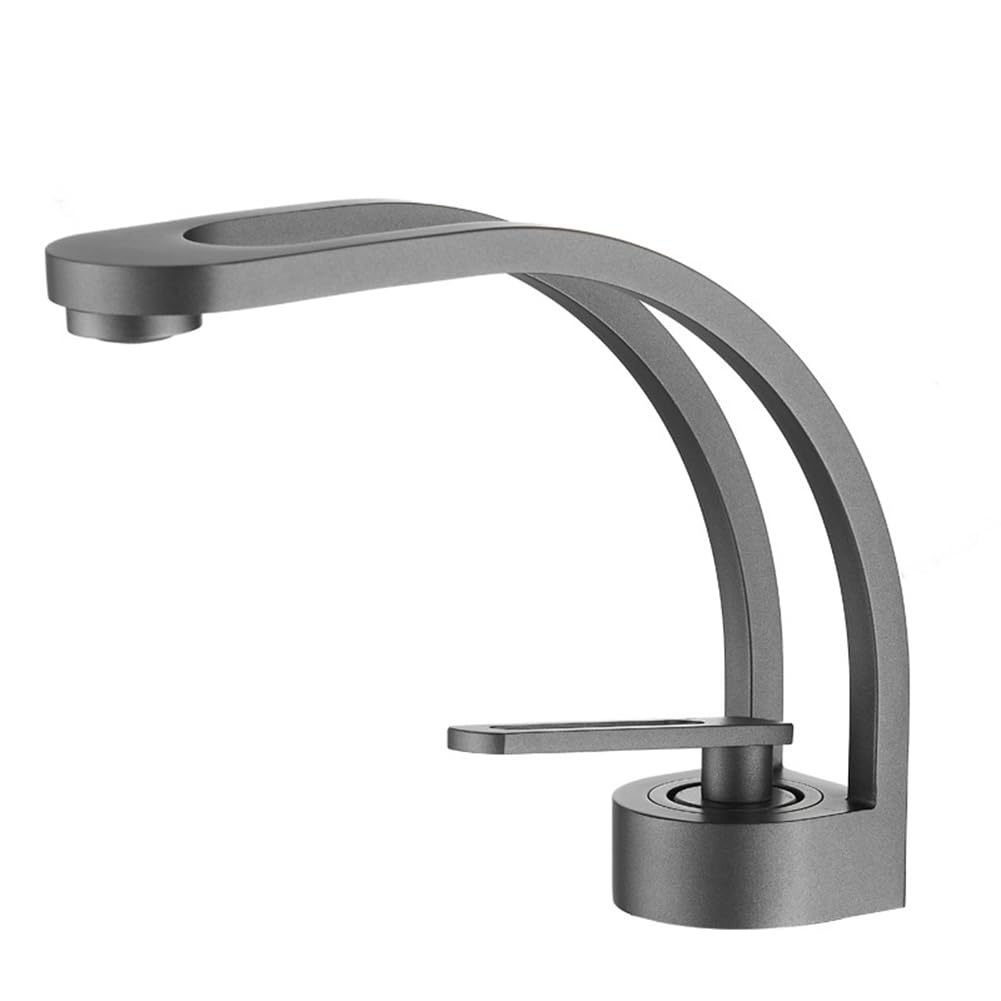 Robinet mitigeur de lavabo en laiton massif au design épuré avec flexibles standards