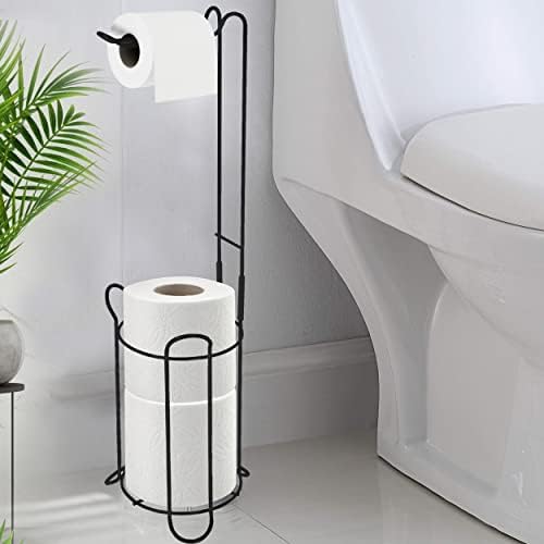 Free Standing Toilet Paper Holder  Heavy Duty Base  Contemporary Toilet Roll Holder Stand  Space For 3 Toilet Rolls  Suitable For Small Spaces