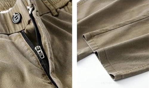 Hndudnff Men Thin Jeans Soft Breathable Straight Trousers Elastic Waist Casual Pants with Pockets3