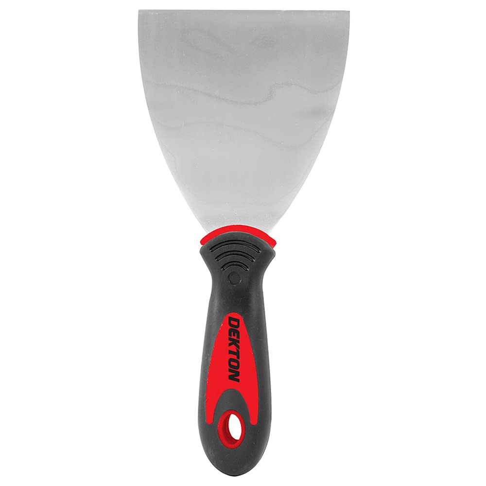 Dekton 4" Professional Scraper - Heavy Duty Stainless Sturdy Steel Blade| Ergonomic Rubber Grip Handle For Comfort| 4" Blade| Ideal For Scraping Wallpaper, Filling Cracks And Repairing Holes| Durable