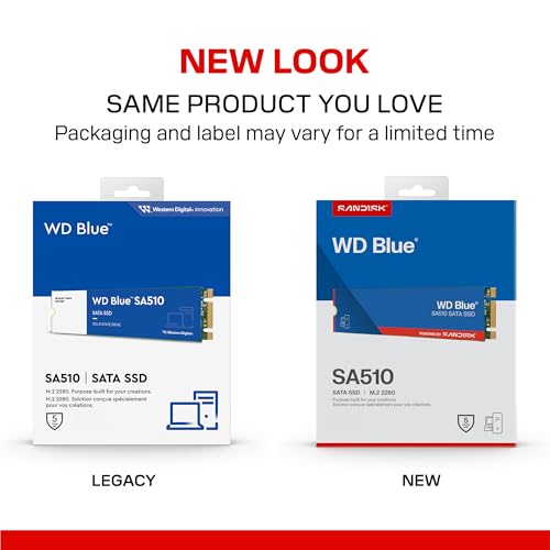 Image of Western Digital 2TB WD Blue SA510 SATA Internal Solid State Drive SSD - SATA III 6 Gb /s, M.2 2280, Up to 560 MB /s - WDS200T3B0B