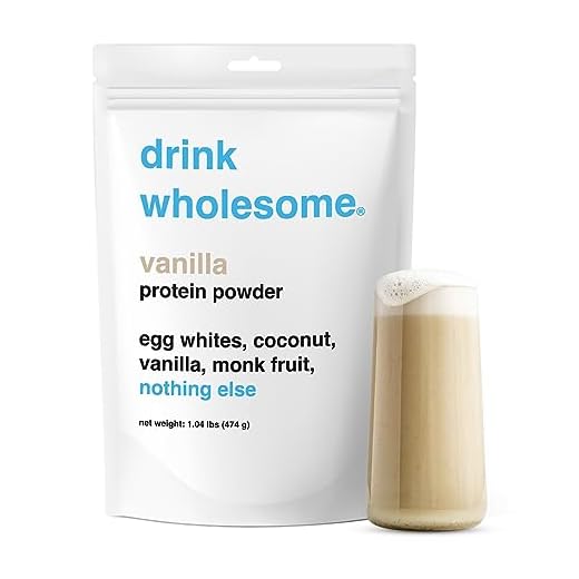 drink wholesome Vanilla Egg White Protein Powder | Easy to Digest & Gut Friendly | All Natural Ingredients | Minimally Processed | Dairy Free | No Additives, No Lactose | 20g Protein