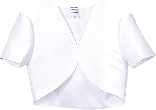 Girl's Short Sleeve Satin Bolero Jacket - Size