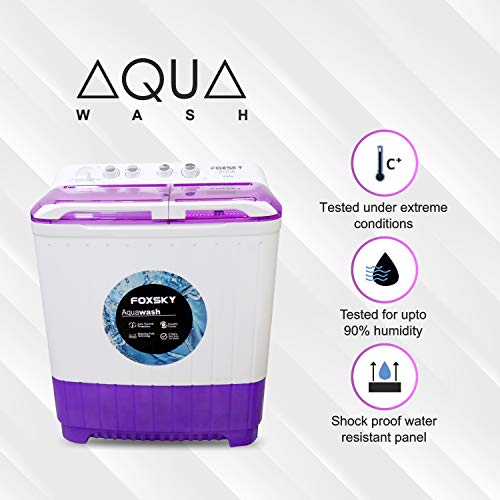 Image of Foxsky 6.8 kg Semi-Automatic Top Loading Washing Machine (FOXSKY AQUA WASH 6.8 KG, PURPLE)