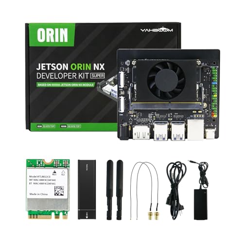 Image of Yahboom Jetson Orin NX Super 8GB RAM Development Board Kit, 117TOPS, with 48W Power Supply, Wireless Network Card, Enclosure