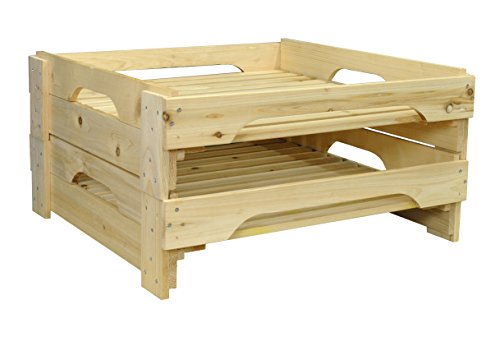 Selections Traditional Wooden Apple Storage Tray Stacking Rack - Pack of 2