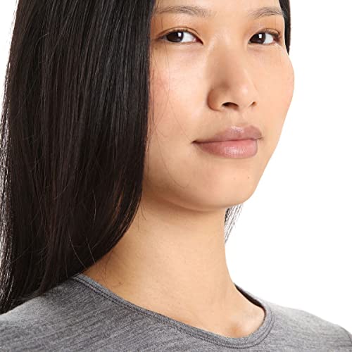 Icebreaker Merino Womens 200 Oasis Long Sleeve Thermal Cold Weather Base Layer Crew Neck T-Shirt, Small, Gritstone Heather #TOP4