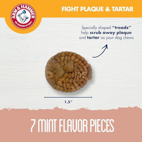 Arm & Hammer Mighties Treadz Dental Dog Treats, Puffer, Mint, 7 Ct, 2-Pk - image 3