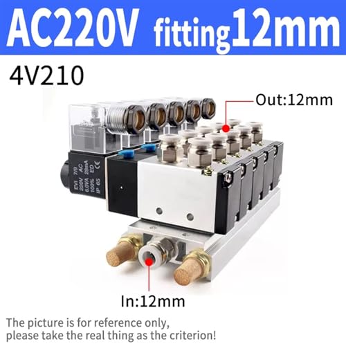 Électrovanne pneumatique 4V210-08 AC220V 7 stations pour gaz