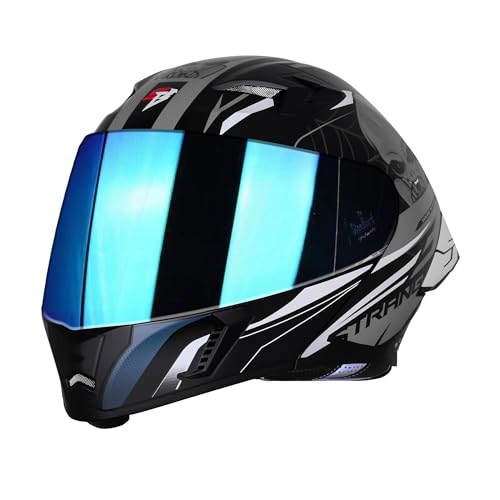 Image of Steelbird SBA-20 Strange ISI Certified Flip-Up Graphic Helmet for Men with Inner Silver Sunshield