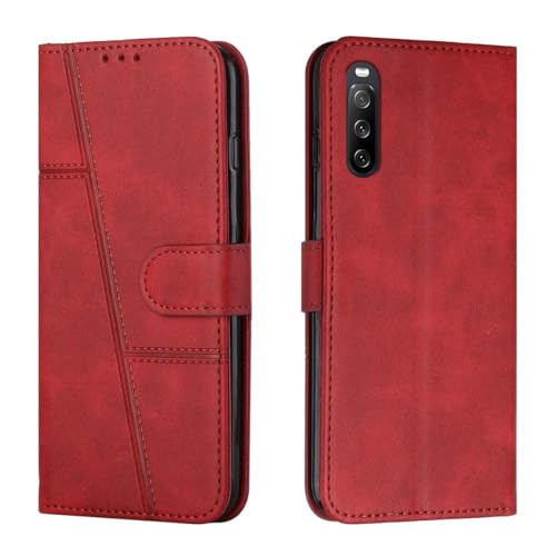 Étui de protection pour Sony Xperia 10 III König Design rouge avec support