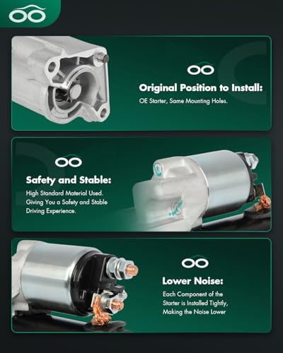 Image of SCITOO Starter Motor fit for Land Rover LR2 2008-2012 L6 3.2L 1.1KW, 12V, CW, 10Teeth Replacement Starter 19095