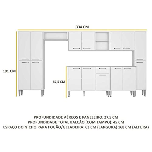 Cozinha Completa Armário e Balcão Xangai Blues Multimóveis