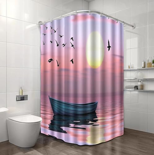 Rideau de douche en polyester de qualité supérieure imperméable et résistant violet doux - 5
