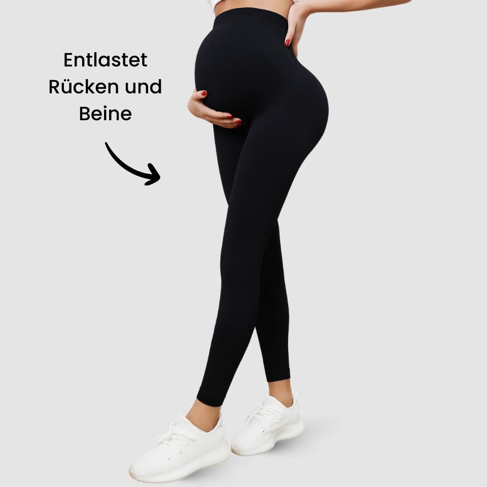MEIION Legging de grossesse long en coton stretch - Pantalon de grossesse fin et opaque - Pantalon de jogging et de loisirs pour femmes enceintes