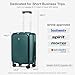 Hanke Grace Carry On Luggage with Wheels Airline Approved Hard Shell Suitcases with Front Pocket，Top Opening Luggage with TSA Lock for Short Business Travel，Blackish Green.