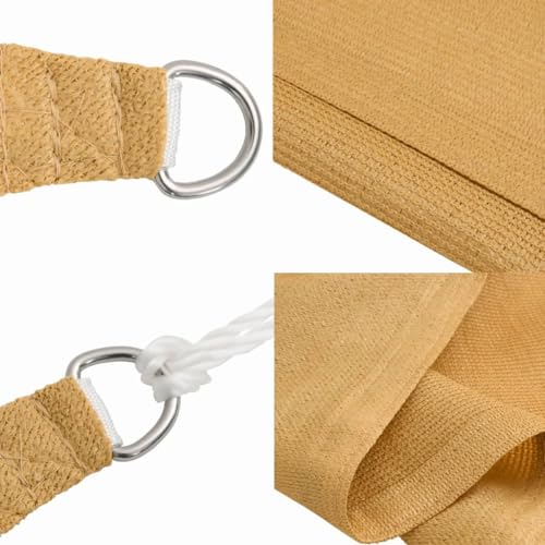 vidaXL Sonnensegel, Segelmarkise mit Edelstahl-Befestigungen, Sonnendach f&uuml;r Garten Terrasse Balkon Pool, Sonnenschutz, Quadratisch Sandfarbe HDPE