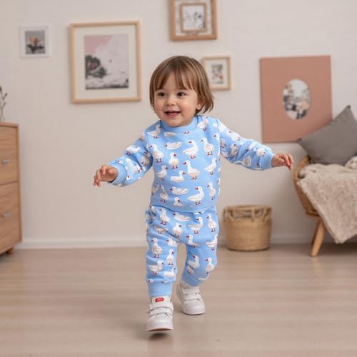 Toddler Boy Girl Outfits Baby Farm Fall Winter Clothes Infant Chicken Sweatshirt Pullover Pants Cute Kids Set2