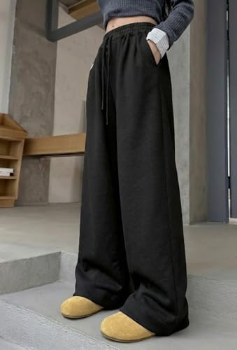 Image of dockstreet Straight Long Length Trouser Style Drawstring Contrast Belt Black and White Trackpant for Women /Trending, Relaxed Casual Lowers for Women