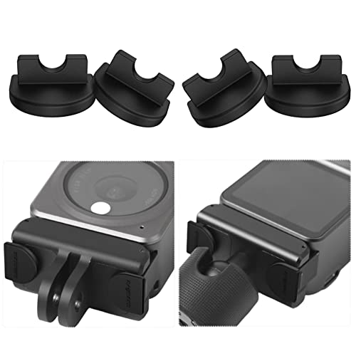 iEago RC Bouchon en Silicone pour DJI Action 2, Connecteur Anti-Chute Boucle Anti-Chute pour DJI Action 2 Power Combo / Dual-Screen Combo, pour Adaptateur et Support à Rotule, 4 PCS, Noir Cover