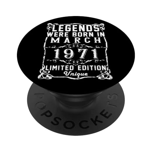 Cumpleaños Marzo 1971 Edición Limitada Regalo March 1971 PopSockets PopGrip Intercambiable