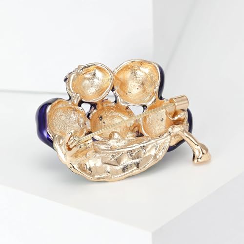 Image of Enamel Fruit Brooch for Women Rhinestones Fruit Lapel Pin Elegant Fruit Brooches Jewelry Gift, Perfect for Dresses Hat Bag