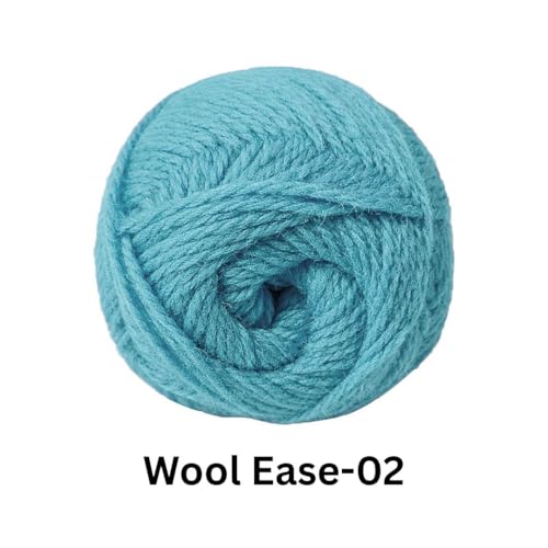 Image of VCR Blue Grey Wool Ease Yarn, 100 Grams Hank, 260 Meters Length, 100% Wool Ball for Crochet and Knitting, Suitable for Mufflers, Scarves & cowls Pack of 1