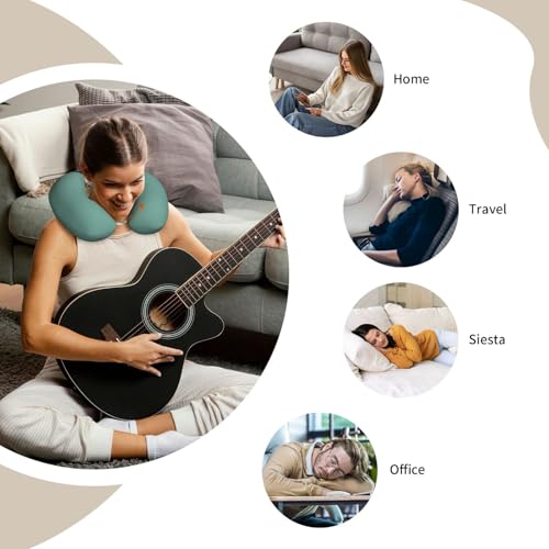 Almohada de Viaje de Espuma Viscoelástica Negra miniatura 6