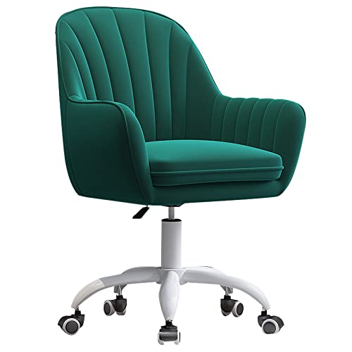 Chaise de bureau ergonomique en velours gris avec roulettes et assise pivotante réglable