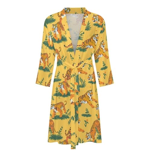 Funny Tigers Funny Men's Robe Novelty Soft Lightweight Bathrobe Long-sleeve Spa Robes4