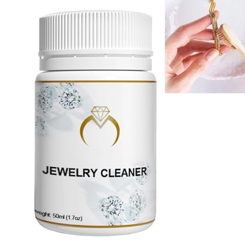 Limpiador de Joyas de Oro y Plata,Limpiador de Diamantes de Joyería,Líquido Limpiar Plata oro Joyería piedras,Baño de Inmersión de Joyas,Collares,Anillos,50ML