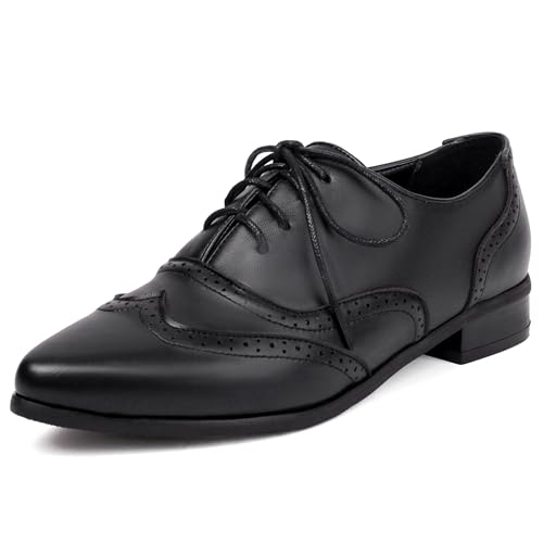 Chaussures Oxford bout amande Bviennic 1162 plates lacets style rétro chic
