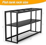Akenow 55-75 Gallon Fish Tank Stand with Storage Shelf, 48.5 x14.9 x 29.2 Inch Aquarium Stand, Turtle Tank, Reptile Terrariums and Breeder Tank Stand,980LBS Capacity, Black