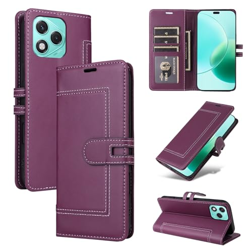 �v���~�A��PU���U�[�J�o�[ �Ή��@�� for Honor 400 Lite,�Ή��@�� for Honor X70I �J�[�h���[�|�P�b�g �����|�P�b�g �}�O�l�b�g���J�� �X�^���h�@�\ Red