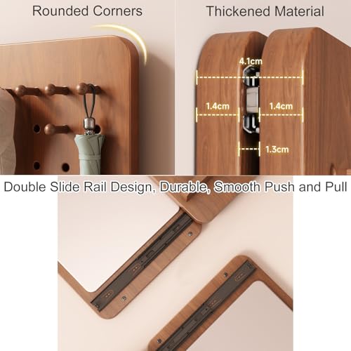 Panneaux perforés muraux pour optimiser les petits espaces avec miroir bois - 3