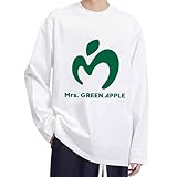 [ロニコン] Tシャツ メンズ レディース ティーシャツ ミセスグリーンアップル 長袖 綿100% T-Shirts 肩落とし 丸襟 通勤 通学 日本からの発送 White 3XL