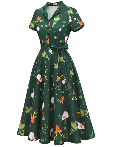 Image of Wedtrend Women's Vintage Tea Dress, Short Sleeve Cocktail Party Dress Work Church Casual Dress