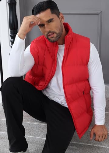 Men's Puffer Vest Winter Zipper Outerwear Vests Warm Water-Resistant Sleeveless Puffy Jackets3