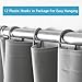 DUFU Shower Curtain Mould, 3D Clear ECO Shower Curtain Beige Waterproof & Washable,with 12 Rustproof Hooks, for Bath Tub and Shower Stall, 200 x 180 cm