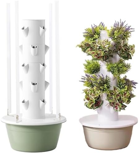 Vertical Hydroponic Grow Tower - 5-Layer Hydroponic System with Integrated LED Light for Home Gardening - Perfect for Growing Fruits & Vegetables Indoors