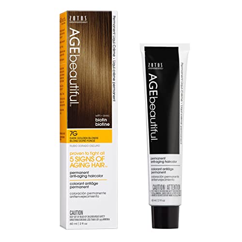 Image of AGE beautiful Permanent Hair Color Cream, 100% Gray Coverage Hair Dye with Biotin Anti-Aging Formula for Fuller, Thicker Hair, Professional Salon Quality