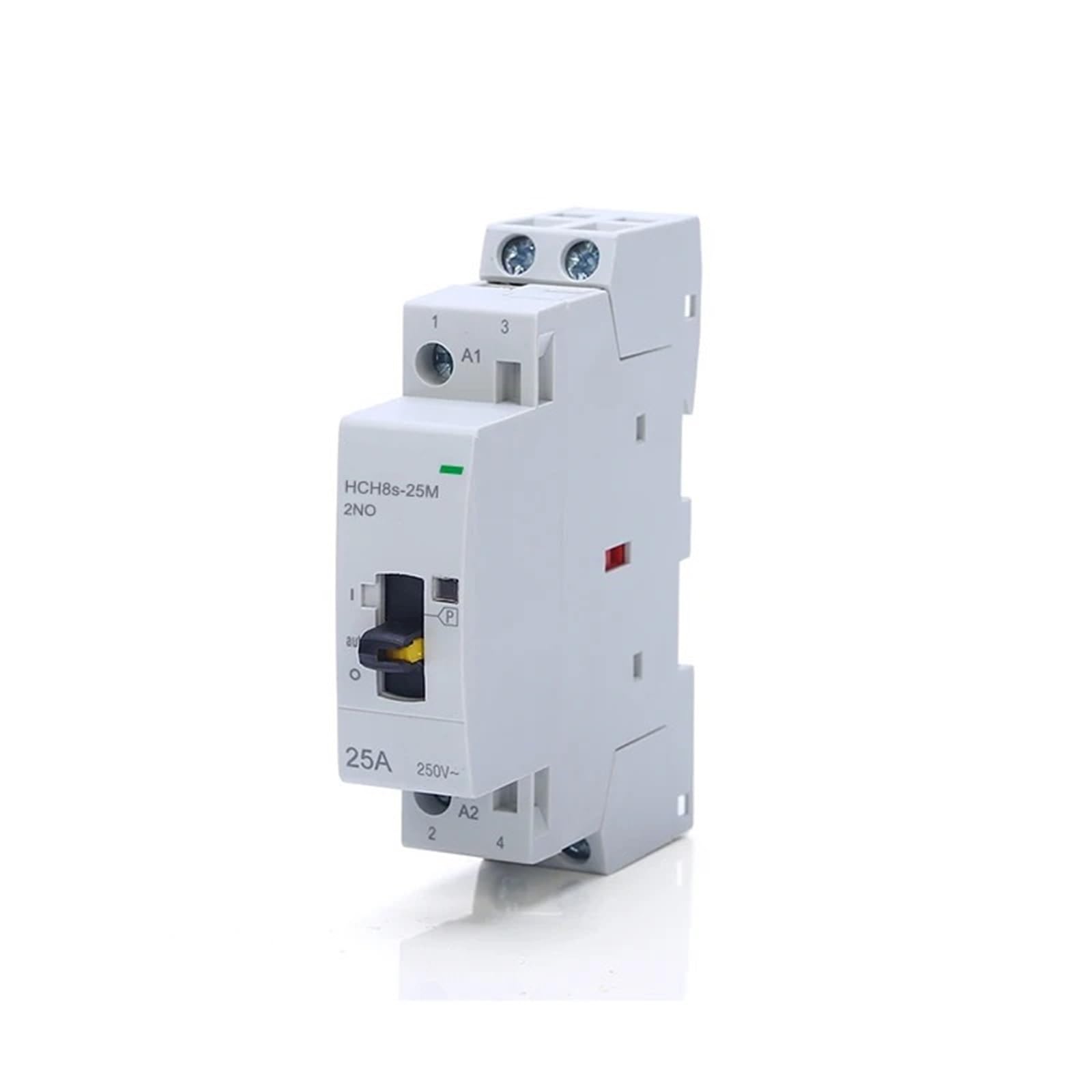 HCH8s-25M 2P 20A 220V szyna DIN domowy AC modułowy stycznik z ręcznym przełącznikiem sterowania 2NO 1NO1NC lub 2NC (2p 25m 2nc Ac230v)