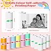 Mini Thermal Printer Sticker Paper, 12 Rolls Colored Thermal Sticker Paper Kids Instant Camera Refill Print Paper, Atnadov HD Thermal Paper for Most Kids Instant Camera (6 rolls colored+6 rolls white）